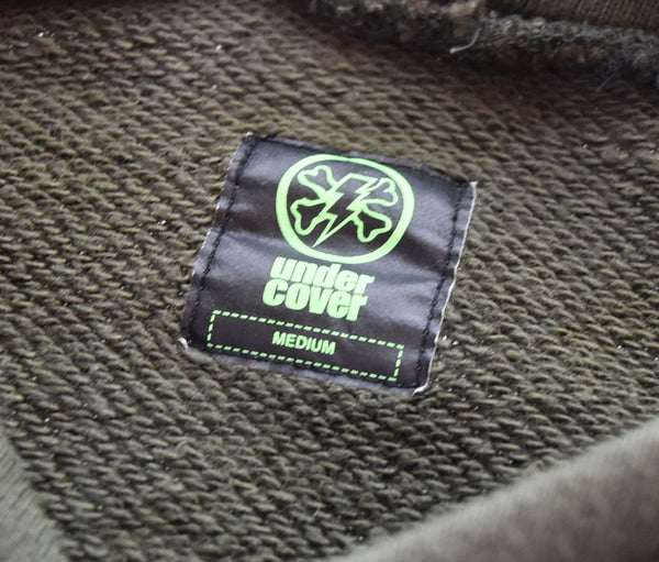 アンダーカバー UNDERCOVER ×KAWS 01ss CHAOTIC DISCORD期 ノースリーブ パーカー Z214-4 パーカ カーキ Mサイズ 103MT-2668