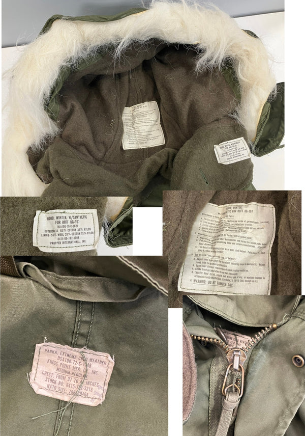 ミリタリー military 70's 70年代 US ARMY 米軍 実物 M-65 フィッシュテールパーカー モッズコート ブラスジッパー シェル フード VINTAGE ヴィンテージ MEDIUM-REGULAR コート カーキ 101MT-4901