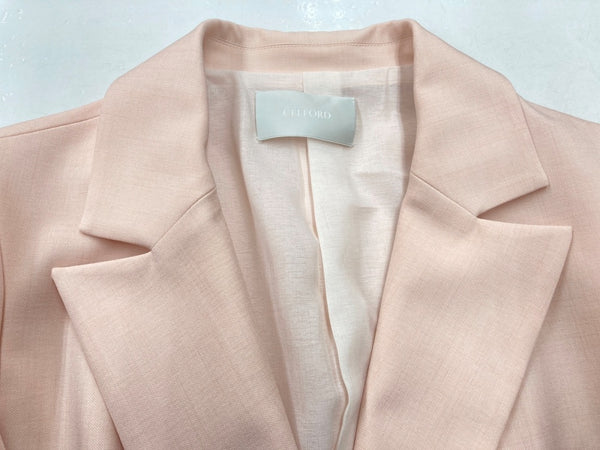 セルフォード CELFORD 袖スリット リネンライクジャケット ダブル テーラード ゴールドボタン フォーマル オフィスカジュアル PINK CWFJ231051 ジャケット 無地 ピンク SIZE36 104LT-129
