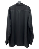 ヨウジヤマモト Yohji Yamamoto POUR HOMME OPEN SHIRT オープン シャツ ホワイトステッチ ブラウス 長袖 薄手 黒 HR-B49-249 サイズ 4 ジャケット 無地 ブラック 104MT-2118