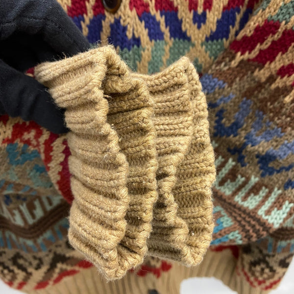 【曜日割引対象外】 ラルフローレン  RALPH LAUREN 00's LRL LAUREN JEANS CO. ネイティブ柄 ニットカーディガン カーディガン ベージュ 201MT-4778 VB