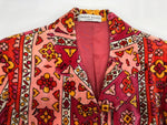 エミリオプッチ EMILIO PUCCI FIRENZE テーラード TAILORED コート ライトアウター ベロア VISCOSE ビスコース レトロ イタリア製 PINK ピンク系 ジャケット 総柄 マルチカラー SIZE42 104LT-224