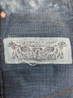 シュガーヒル SUGARHILL CLASSIC DOUBLE KNEE DENIM PANTS ダブル  ニー デニム パンツ ジーパン シンチバック ボタンフライ 加工 ズボン 白 青 総柄 23AWPT04 デニム ブルー サイズ 32 104MB-392