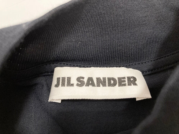 ジルサンダー JIL SANDER モックネック コットンオーバーサイズT 半袖 黒 ギリシャ製 KK JM ZN 0004 Tシャツ 無地 ブラック Sサイズ 101MT-2511