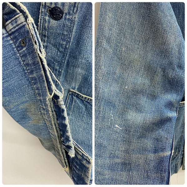 【曜日割引対象外】 ヴィンテージ vintage 40's~ US.NAVY ショールカラー デニムカバーオール ジャケット ブルー 201MT-4750 VB