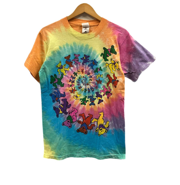 バンド band 90's 90年代 FRUIT OF THE LOOM Grateful Dead グレイトフル・デッド スパイラルデッド ダンシングベア タイダイ Tシャツ マルチカラー Sサイズ 101MT-4973