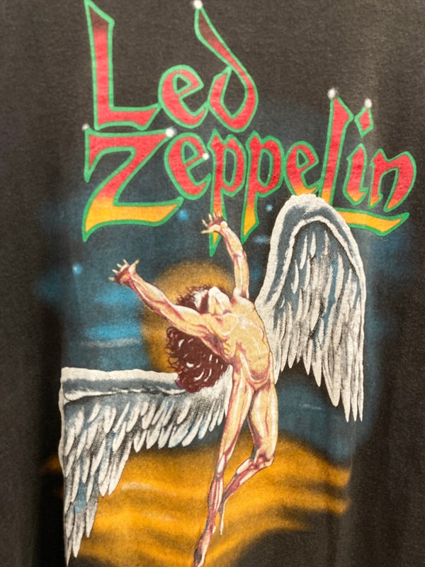 バンドTシャツ BAND-T 90s 90's Led Zeppelin レッドツェッペリン ロックT ヴィンテージ US古着 Tシャツ プリント ブラック Lサイズ 101MT-2248