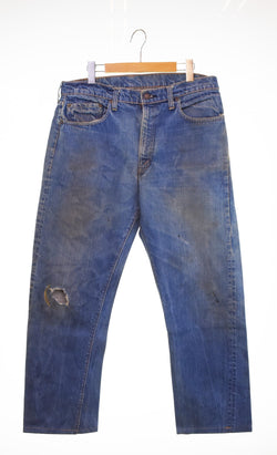 リーバイス Levi's 70s 505-0217 66前期 最初期 ボタン裏5 スレーキスタンプ 42TALON 70's デニム ブルー W36 103MB-587