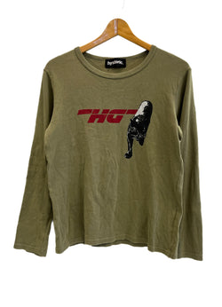 ヒステリックグラマー HYSTERIC GLAMOUR HYSTERIC ヒステリック プリント 長袖カットソー ロンT カーキ フリーサイズ 101LT-257