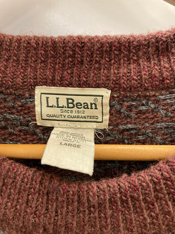 エルエルビーン L.L.Bean ウールセーター 茶 ニット 古着 セーター ブラウン Lサイズ 101MT-3051