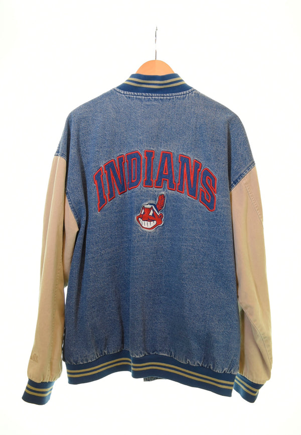 リー Lee 90s INDIANS インディアンス デニムジャケット デニムスタジャン 青 ジャケット 刺繍 ブルー LLサイズ 103MT-673
