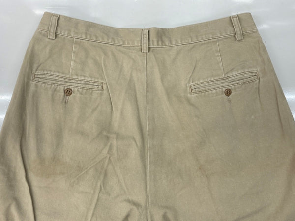 ダブルアールエル RRL 90s TACK CHINO PANTS タック チノ パンツ ジップフライ ワーク トラウザーズ 三ツ星タグ USA製 Ralph Lauren 薄茶 無地 チノパン ベージュ 33×31 104MB-343