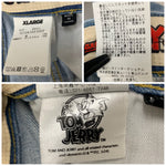 エクストララージ X-LARGE Tom And Jerry ダメージ加工 ワイド デニム パンツ 101241031022 デニム ブルー 201MB-937