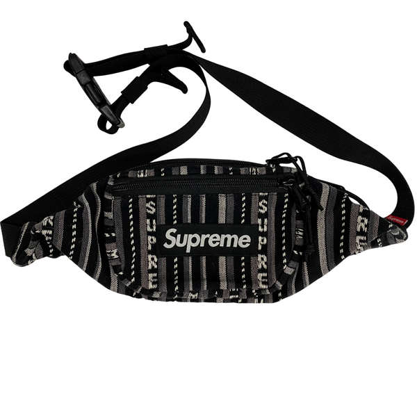 シュプリーム SUPREME 20SS Woven Stripe Waist Bag バッグ メンズバッグ ボディバッグ・ウエストポーチ ブラック 201goods-825
