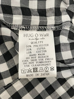 ハグオーワー HUG O WAR ギンガム チェック ブラウス 半袖カットソー ブラック 601LT-7