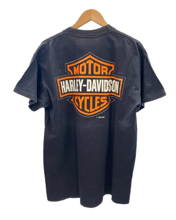 ハーレーダビッドソン Harley-Davidson 90s ©1993 Vintage ヴィンテージ タスマニアデビル ワーナー US古着 半袖 キャラT 黒 Tシャツ ブラック Lサイズ 101MT-2990