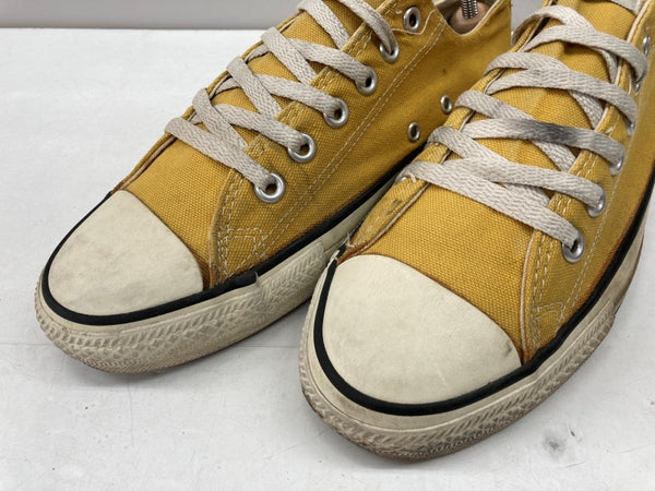 コンバース CONVERSE 90s ALL STAR LOW オールスターロー キャンバス ヴィンテージ USA製 丸ロゴ シューズ マスタード 黄 メンズ靴 スニーカー イエロー US7 104S-890