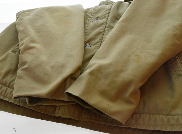 ミリタリーアイテム Military items 1986年会計 80s US NAVY A-2 DECK JACKET デッキジャケット 8415-00-753-5613 ジャケット カーキ Lサイズ 103MT-1692