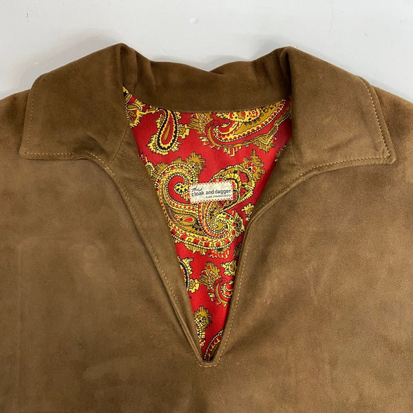 【曜日割引対象外】 ヴィンテージ vintage 60's The cloak and bagger 裏地ペイズリー ヌバックレザー プルオーバー ジャケット ブラウン 201MT-4648 VB