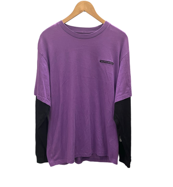 シュプリーム SUPREME 21SS Paneled L/S TOP Purple ロングスリーブ Tシャツ ロンT パープル Mサイズ 101MT-2872