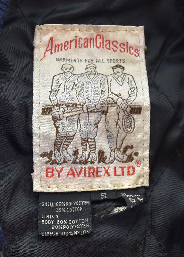 アヴィレックス AVIREX VARSITY LEATHER JACKET バーシティレザージャケット バックロゴ スタジャン ジャケット ブラック Sサイズ 103MT-3520