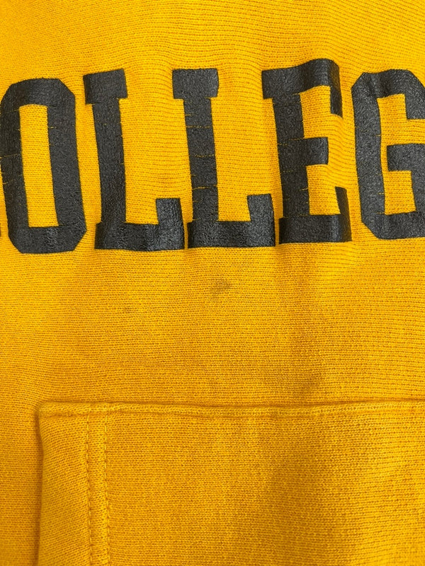 チャンピオン Champion 80s～ ヴィンテージ Vintage トリコタグ リバースウィーブ REVERSE WEAVE US古着 2段プリント カレッジロゴ プロビデンス パーカ イエロー Mサイズ 101MT-4182