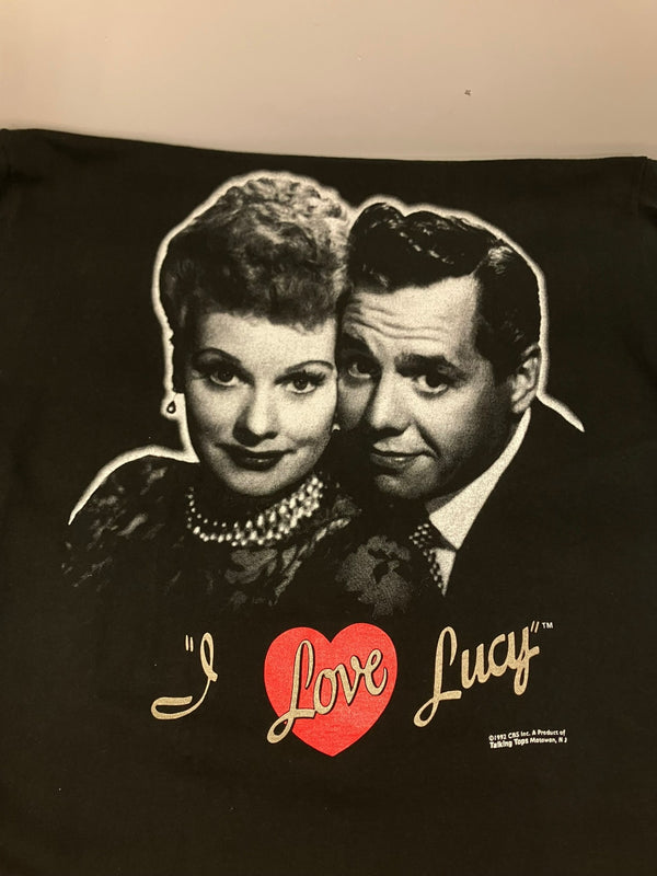 ヴィンテージ vintage 90's 90s FRUIT OF THE LOOM I LOVE LUCY ©1992 アイラブルーシー フォト 映画 ムービーT  Tシャツ ブラック Lサイズ 101MT-3203