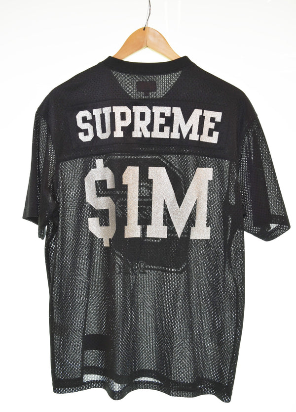 シュプリーム SUPREME 20SS Glitter Football Top グリッター ロゴ メッシュ フットボール Tシャツ Tシャツ ブラック Mサイズ 103MT-3317