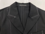 ワイズ Y's ヨウジヤマモト Yohji Yamamoto 03AW ウールギャバジン ステッチ テーラード WOOL 毛 日本製 BLACK 黒 YU-J01-100 ジャケット 無地 ブラック SIZE2 104LT-154