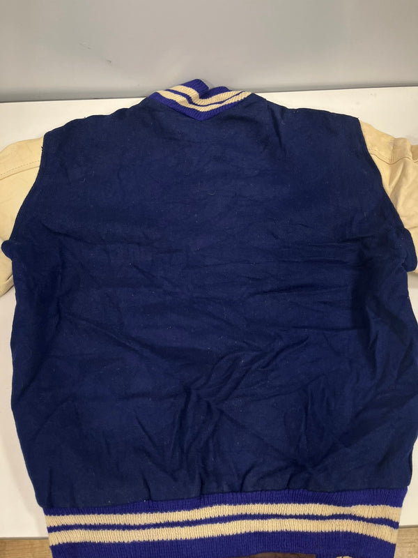 ヴィンテージ vintage 60's～ 60年代 LOGAn Knitting Mills ウール スタジャン バーシティジャケット アワードジャケット 袖レザー ツートン ホワイト ジャケット ネイビー 101MT-5451