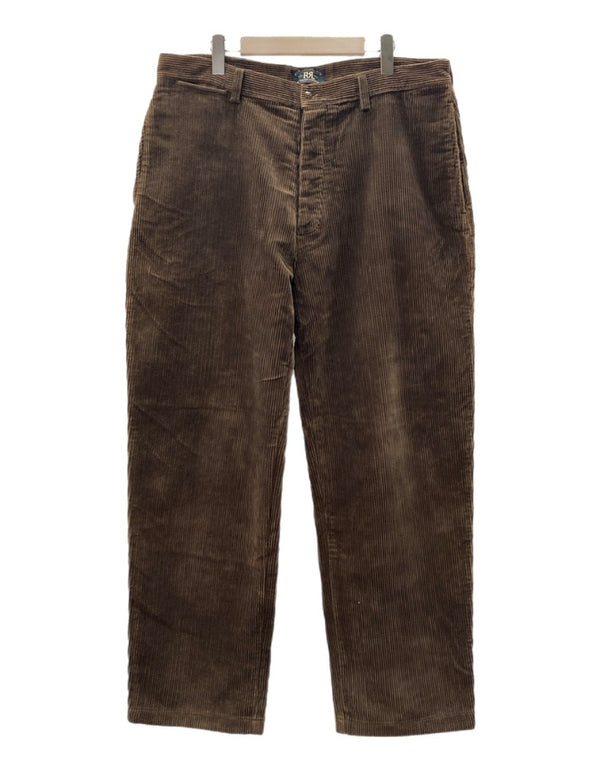 ダブルアールエル RRL 90s CORDUROY PANTS コーデュロイ パンツ ボタンフライ ワーク トラウザーズ 三ツ星タグ Ralph Lauren 茶 無地 ボトムスその他 ブラウン 38×33 104MB-347