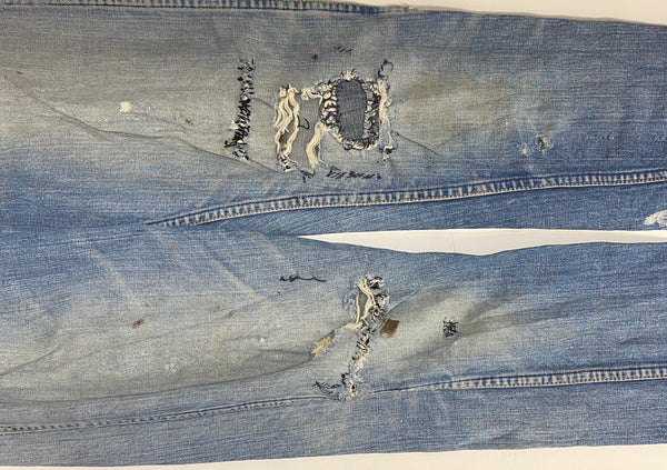 【曜日割引対象外】 ラングラー Wrangler 60's 12MWZ Slim Tapered Denim Pants USA製 デニム ブルー 32×34サイズ 201MB-1040 VB