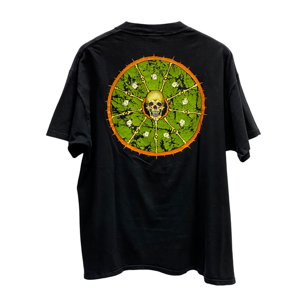 【曜日割引対象外】 ヴィンテージ vintage 90's ラッシュ RUSH 1991 ROLL THE BONES PUSHEAD USA製 Tシャツ ブラック XLサイズ 201MT-4294 VB