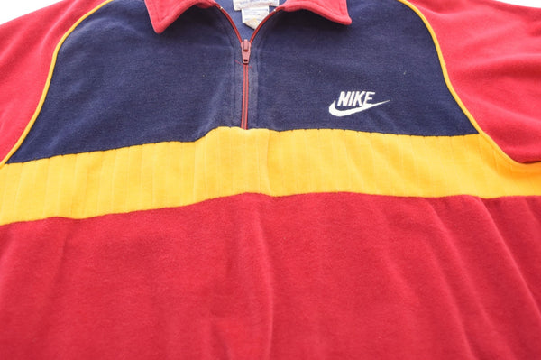ナイキ NIKE 70's 70年代 ハーフジップ ベロア プルオーバー 赤 ジャージ レッド Mサイズ 103MT-2058