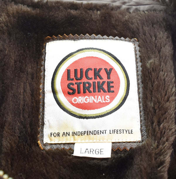 ラッキーストライク LUCKY STRIKE G-1 Flight Jacket SHEEP SKIN LEATHER JACKET フライト ジャケット レザー 襟 ボア ボアライナー 7571-5385 L ジャケット ブラウン 103MT-3182