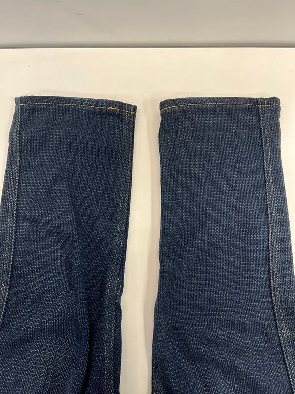 ジュンヤワタナベマン JUNYA WATANABE MAN COMME des GARCONS コムデギャルソン 刺し子 パンツ サルエル インディゴ レザー切替パンツ AD2014 WO-P012  ボトムスその他 ブルー Sサイズ 101MB-766