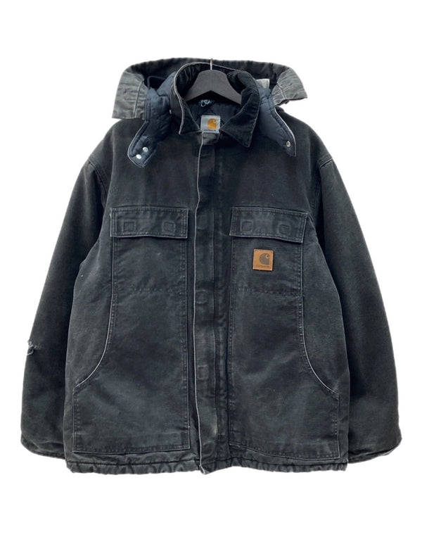 カーハート Carhartt TRADITIONAL JACKET トラディショナル ジャケット コーデュロイ ダック ダブルジップ アウトドア アウター 黒 C26 BLK ジャケット ロゴ ブラック Lサイズ 104MT-1959