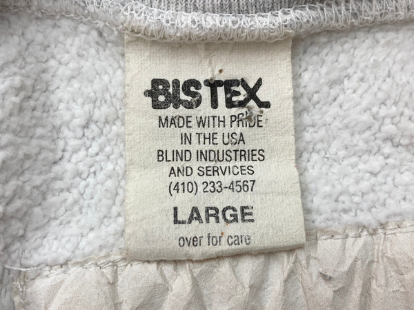 ミリタリー Military 80s 80年代~ USMA BISTEX 染み込み アメリカ軍 USA製 サイドリブ 灰色 スウェット プリント グレー Lサイズ 104MT-2255