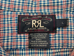ダブルアールエル RRL 90s 90年代 三ツ星タグ オープンカラー 開襟 ボックス ポケット  長袖シャツ チェック マルチカラー Lサイズ 104MT-2059