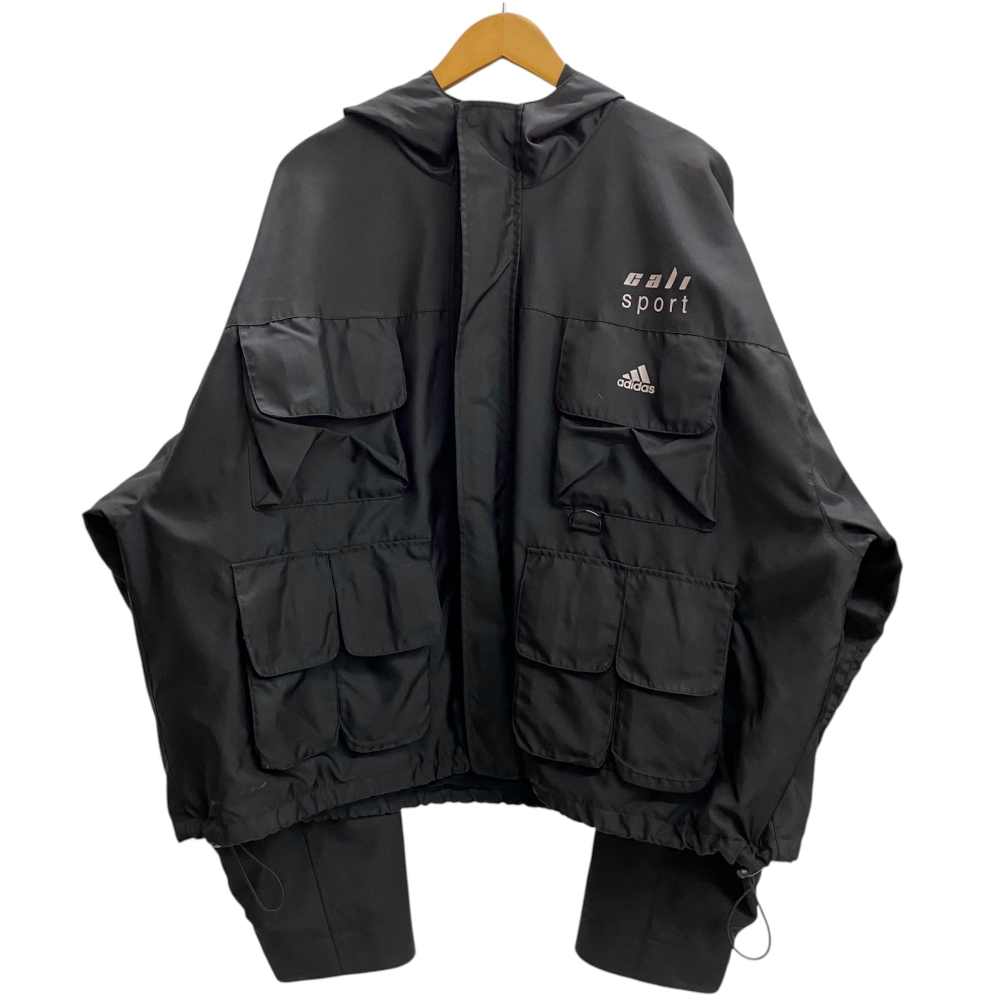 イージー YEEZY SEASON5 × adidas Calabasas Sport Parka マルチポケットナイロンジャケット ジャケット  ブラック Lサイズ 201MT-5796