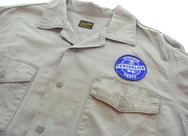 テンダーロイン TENDERLOIN HBT 刺繍 ワーク シャツ 長袖シャツ グレー Sサイズ 103MT-3484