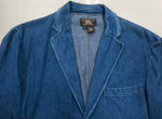 ダブルアールエル RRL 90s 90年代 三ツ星タグ デニム テーラードジャケット ドーナツボタン USA製 紺 ジャケット 無地 ブルー Lサイズ 104MT-2019