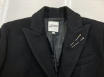 ジャンポールゴルティエ Jean Paul GAULTIER フォー セットプルミエ FOR SEPT PREMIÈRES まち針 メルトン チェスターコート スリット BLACK 黒 JPT025 コート 刺繍 ブラック SIZE40 104LT-74