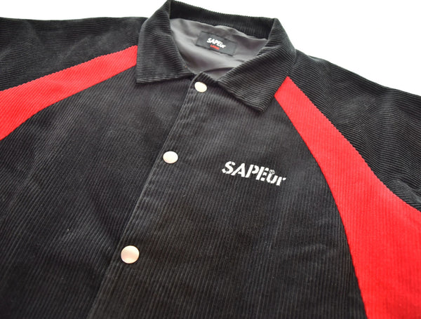 サプール  SAPEur コーデュロイ ジャケット コーチジャケット ジャケット ブラック Lサイズ 103MT-2806