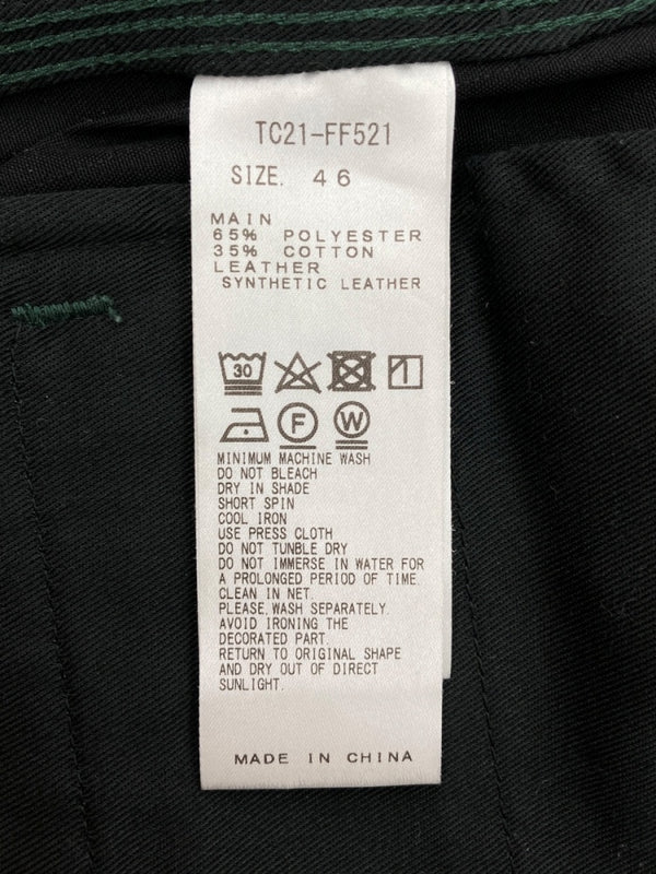 トーガ TOGA ARCHIVES × Dickies ディッキーズ 21AW Flare Pants フレア パンツ ジップフライ ワーク ウエスタン ブーツカット メタル スタッズ 黒 ロゴ TC12-FF521 ボトムスその他 ブラック サイズ 46 104MB-266