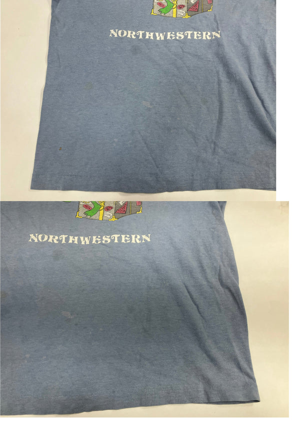 チャンピオン Champion 70's 70年代 バータグ Kermit カーミット プリント vintage ヴィンテージ made in USA アメリカ製 Tシャツ ブルー Lサイズ 101MT-4043