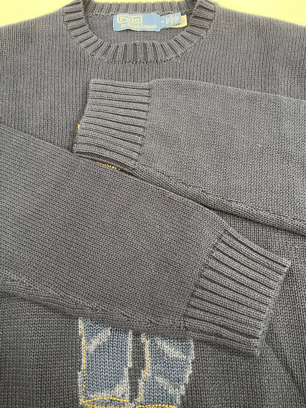 ラルフローレン RalphLauren POLO RALPH LAUREN コットンニット セーター ポロベア 紺 200011663 セーター ネイビー Mサイズ 101MT-5305