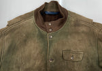ラルフローレン RalphLauren 90s 90年代 Suede Leather Jacket スウェード レザー ジャケット ボア ジャケット 無地 カーキ Lサイズ 104MT-2237