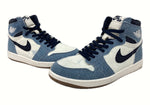 ナイキ NIKE 24年製 AIR JORDAN 1 RETRO HIGH OG DENIM エア ジョーダン レトロ ハイ デニム AJ1 白 青 FQ2947-100 メンズ靴 スニーカー ブルー 27.5cm 104S-643