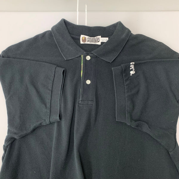 アベイシングエイプ A BATHING APE プレイボーイ play boy ポロシャツ コラボ 半袖シャツ ブラック Lサイズ 201MT-4313